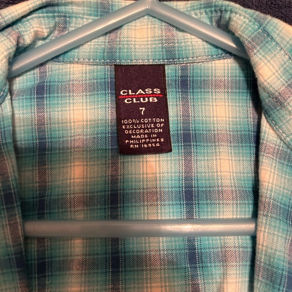 CLASS CLUB Boys Button Up Short Sleeve Shirt - Picture 2 of 2